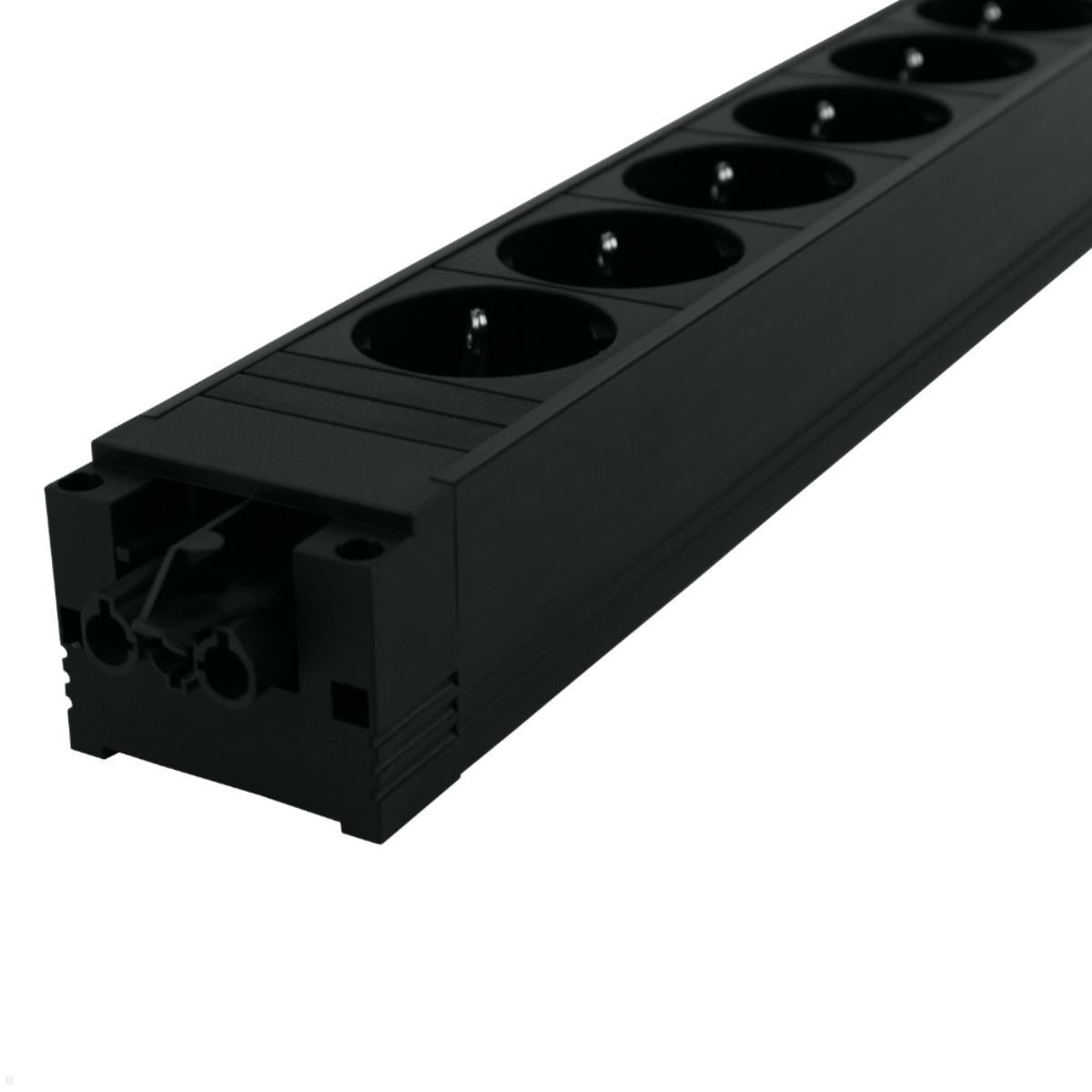Bachmann 906.12640 – Steckdosenleiste, 6× Schuko (Typ F), ohne Schalter, IP20, schwarz