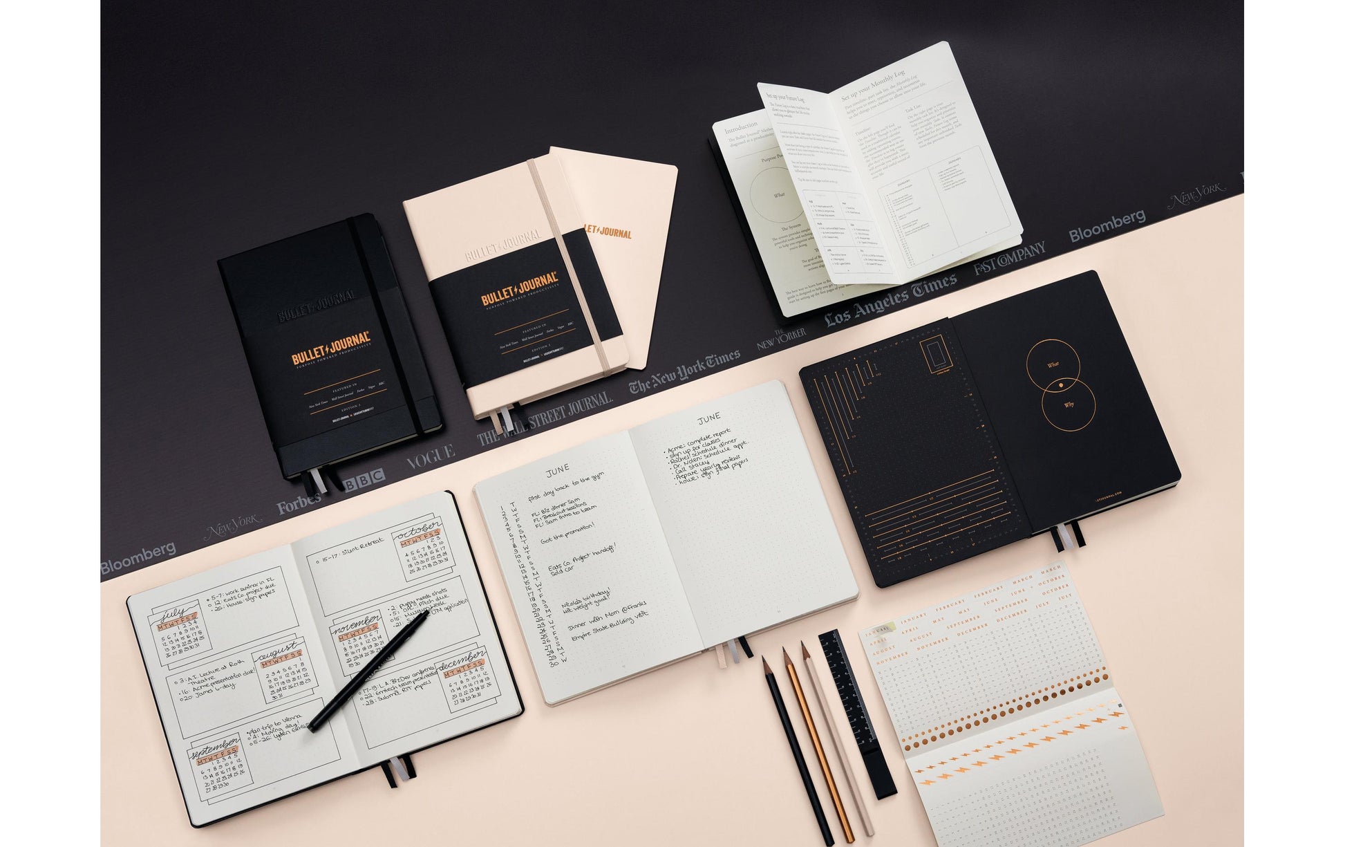 Leuchtturm Bullet Journal – A5 – 206 Seiten – 120 g/m² – Hardcover, Gummiband, Einstecktasche, Schwarz
