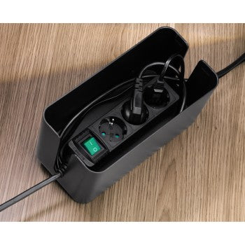 Hama Mini Kabelkanal 230 × 118 mm – zuschneidbar – für Kabel bis Ø 15 mm – schwarz – Kunststoff