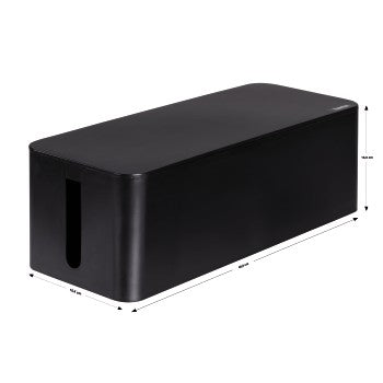 Hama Kabelbox 400 × 138 × 155 mm – für Kabel bis Ø 20 mm – schwarz – Kunststoff