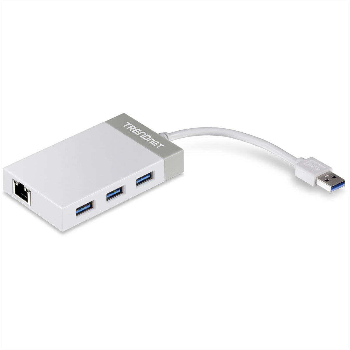 Trendnet TU3-ETGH3 USB-Hub – USB 3.0, 3× USB-A, GbE, für Windows/Mac