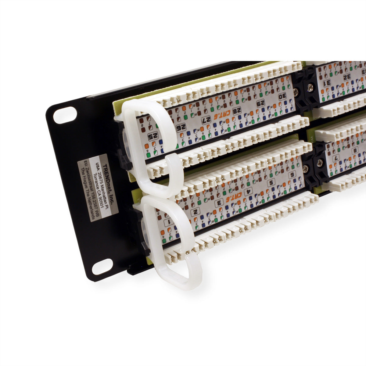 Trendnet TC-P48C6 Patchpanel Cat.6 (Klasse E) – 48× RJ‑45, 250 MHz, 2U, schwarz
