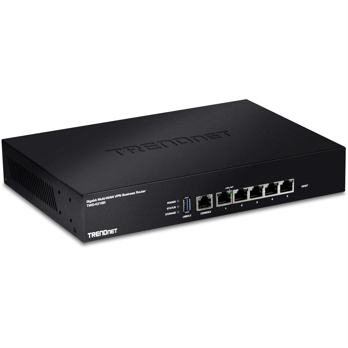 Trendnet TWG-431BR VPN-Router – Ethernet-WAN 5× 1G (konfigurierbar 4 WAN / 1 LAN), 1× USB 3.0, 1U