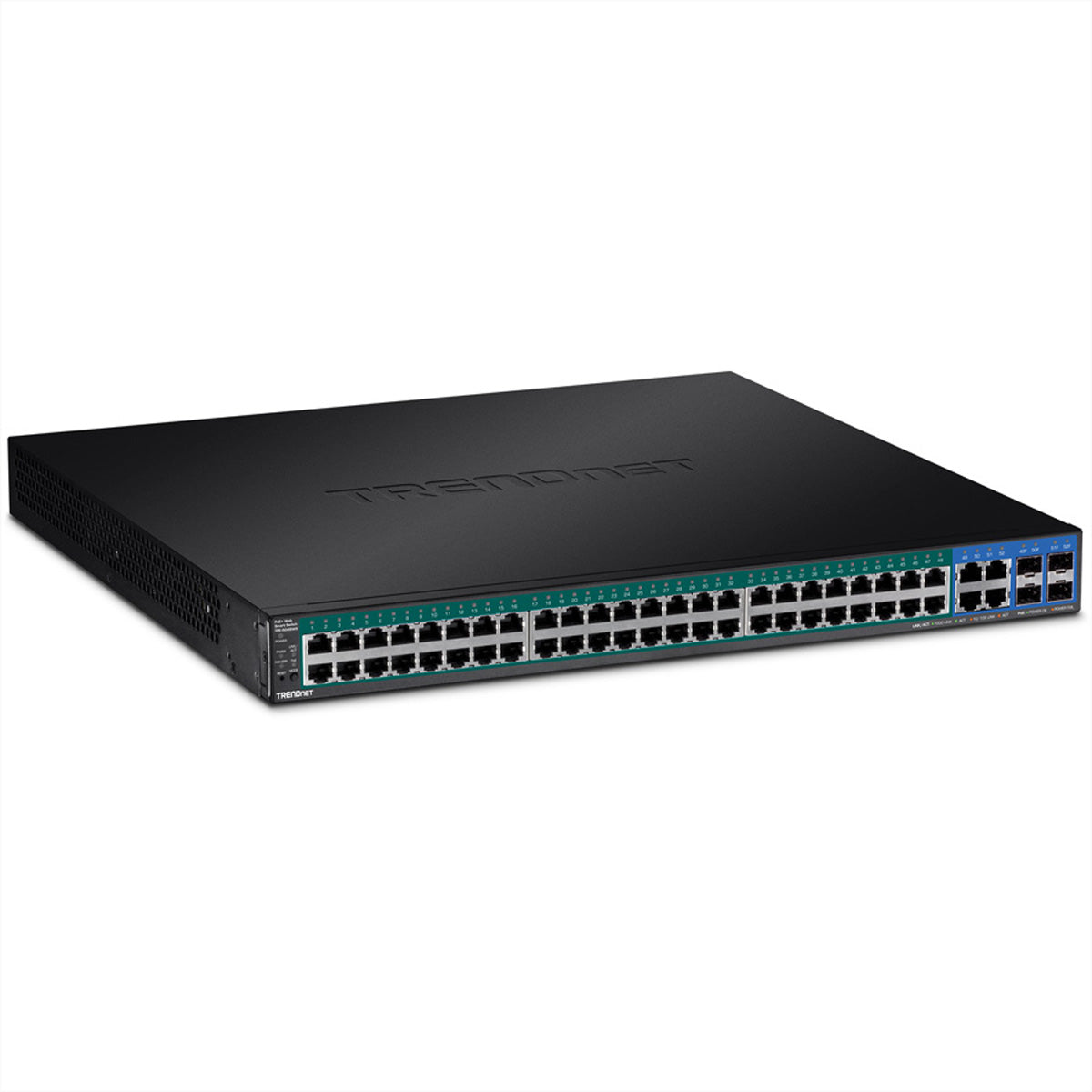 Trendnet TPE-5048WS – Managed Switch – 48× 1G, 4× Combo‑1G (RJ‑45/SFP), PoE+, PoE-Budget 740 W, 19", 1U