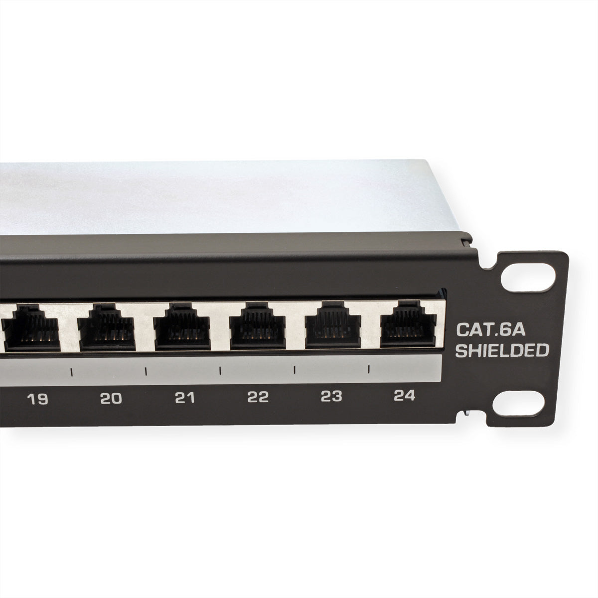 TRENDnet TC-P24C6AS Patchpanel – Cat6A (Klasse EA), 24× RJ-45, geschirmt, 1U, schwarz, für Cat6A, Cat6, Cat5e