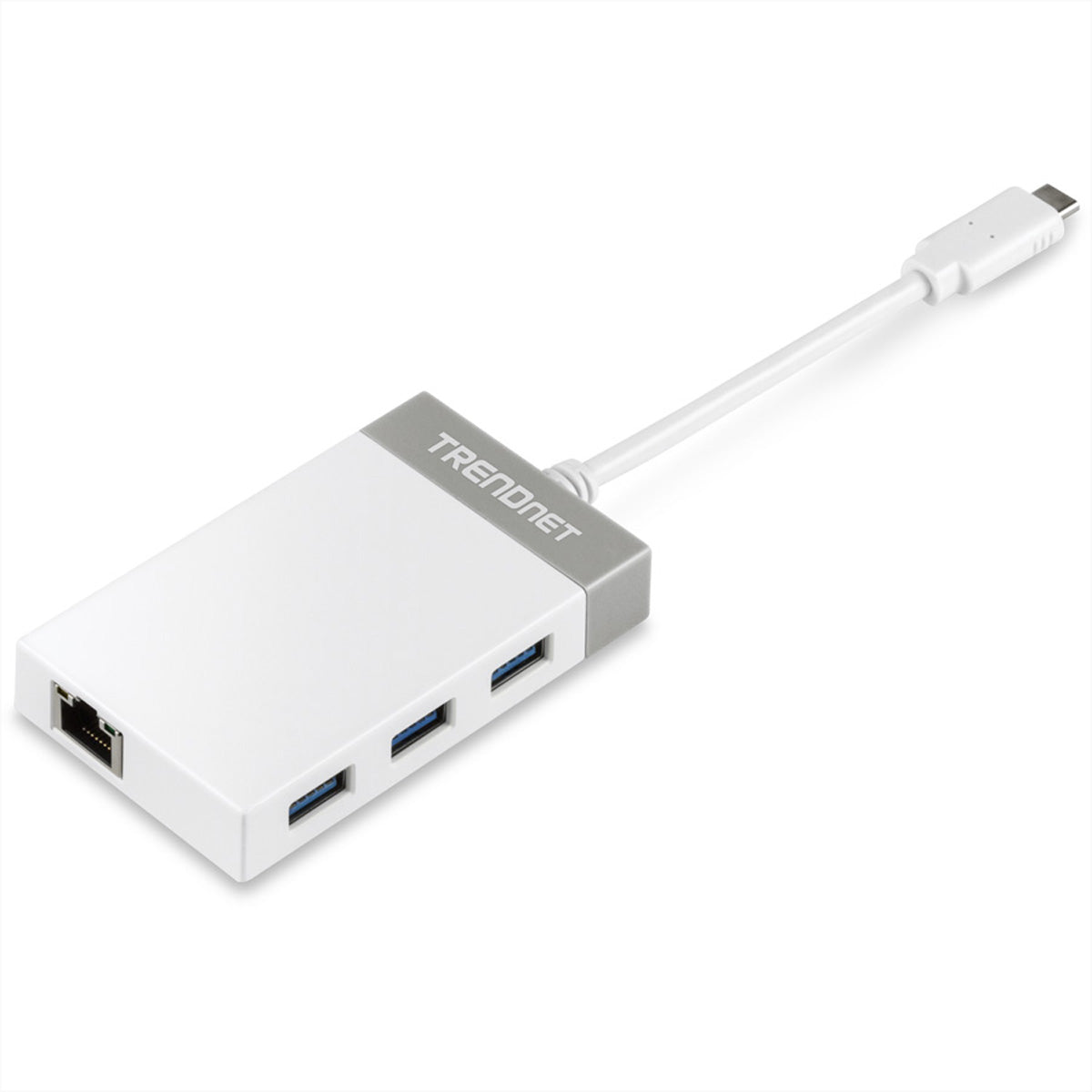 TRENDnet TUC-ETGH3 USB-Hub – USB-C, 3× USB-A, GbE, für Windows/Mac