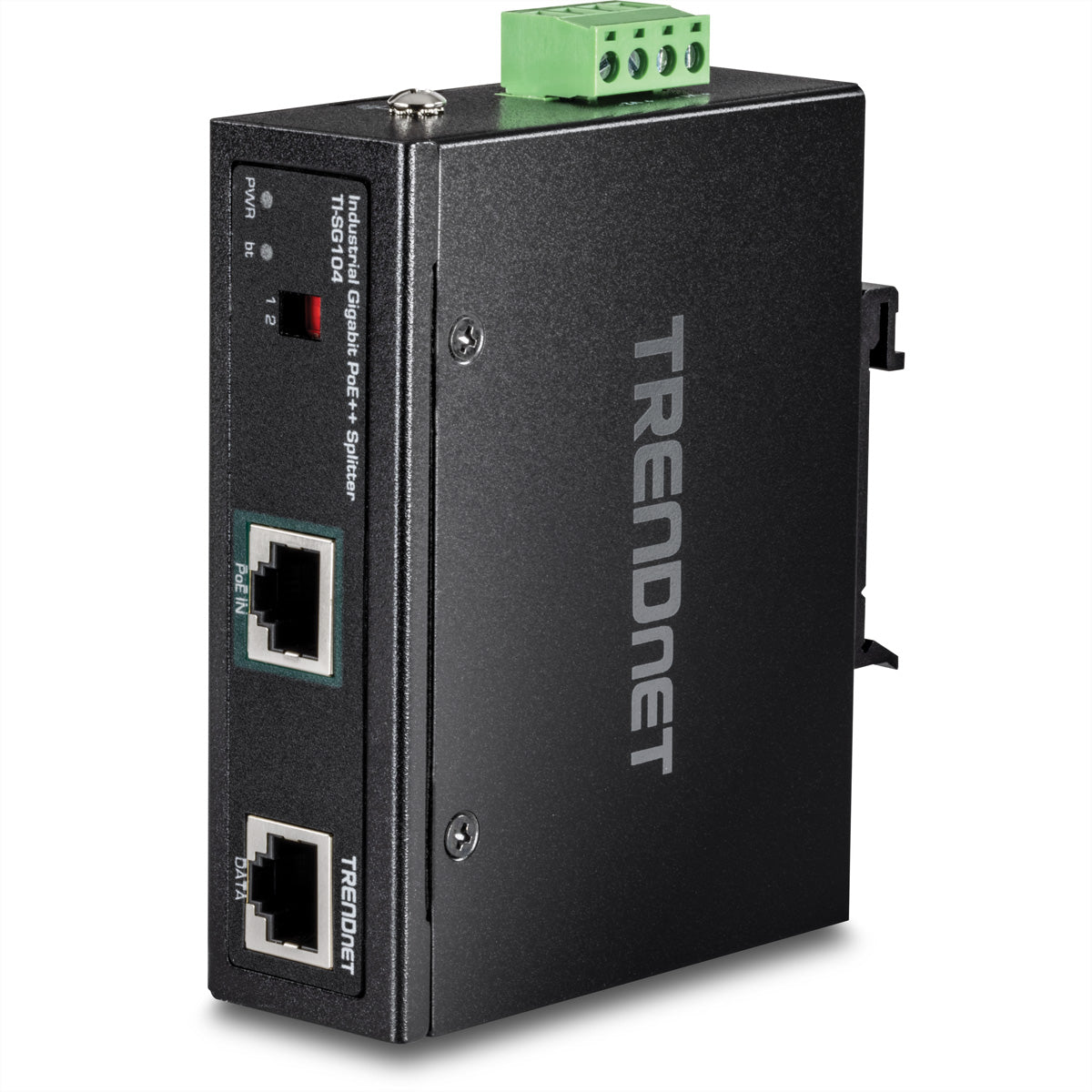 Trendnet TI-SG104 PoE-Splitter – PoE-Budget 90 W (IEEE 802.3bt), 2× 1G, Hutschiene