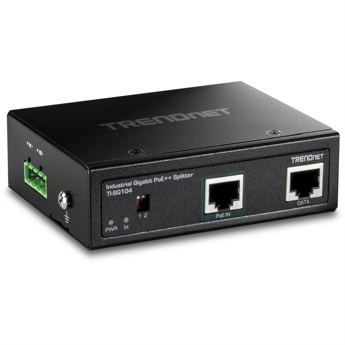 Trendnet TI-SG104 PoE-Splitter – PoE-Budget 90 W (IEEE 802.3bt), 2× 1G, Hutschiene