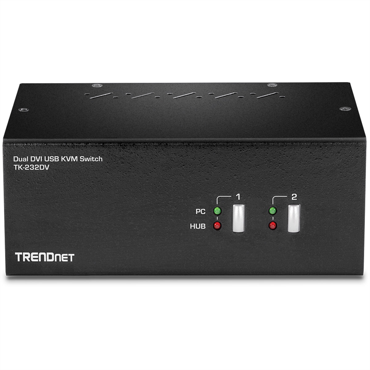TRENDnet TK-232DV – 2-Port DVI-I Dual-View KVM-Switch – 1920 × 1200, USB 2.0 Hub, Audio