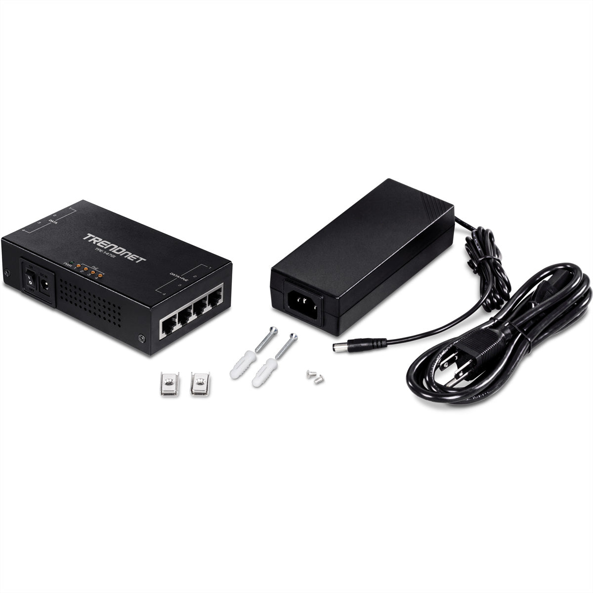 Trendnet TPE-147GI PoE-Midspan – 65 W, PoE+ (IEEE 802.3at), 4× RJ-45
