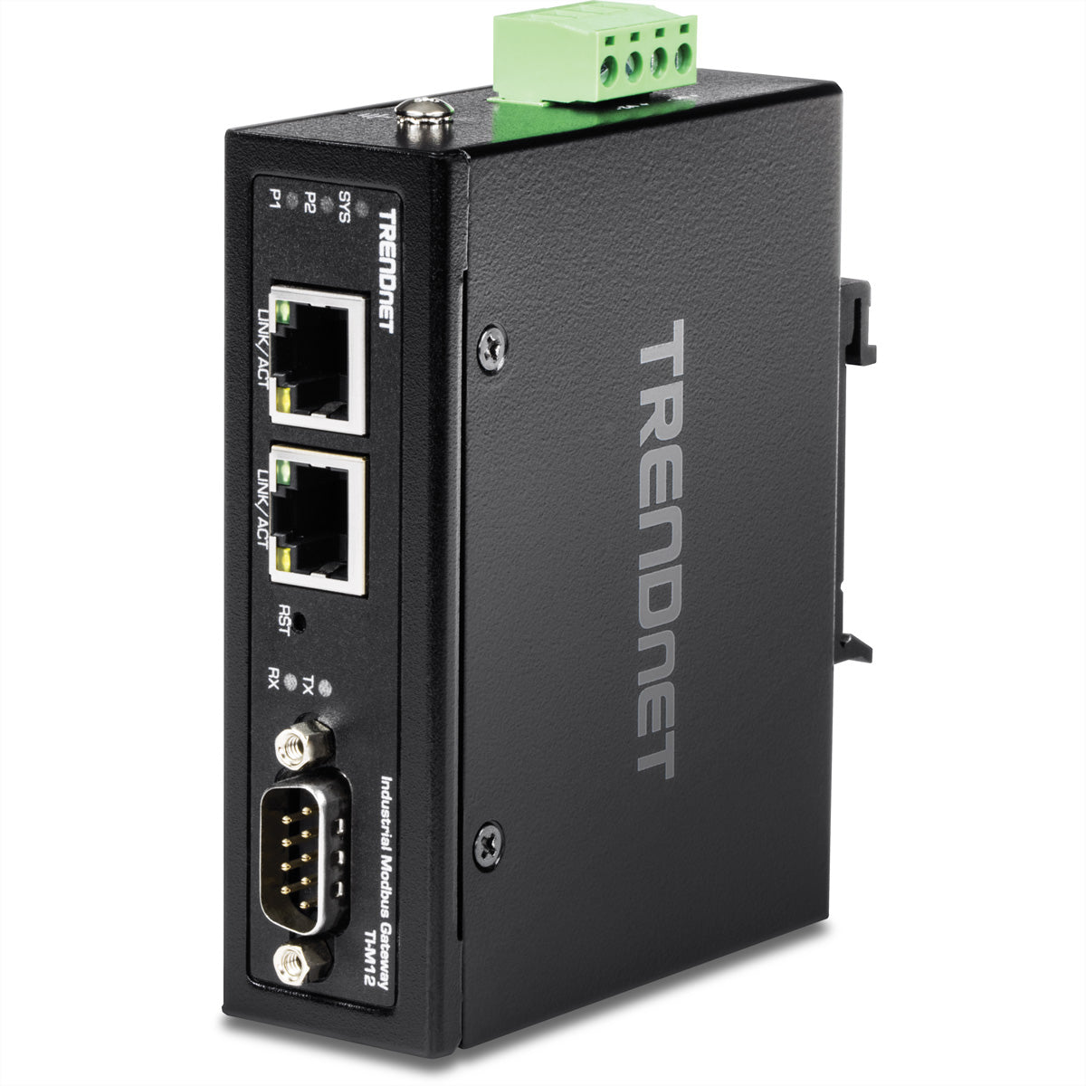 Trendnet TI-M12 – Modbus-Gateway – 1× serieller Port (RS-232/RS-422/RS-485), 2× 10/100 RJ-45, IP30