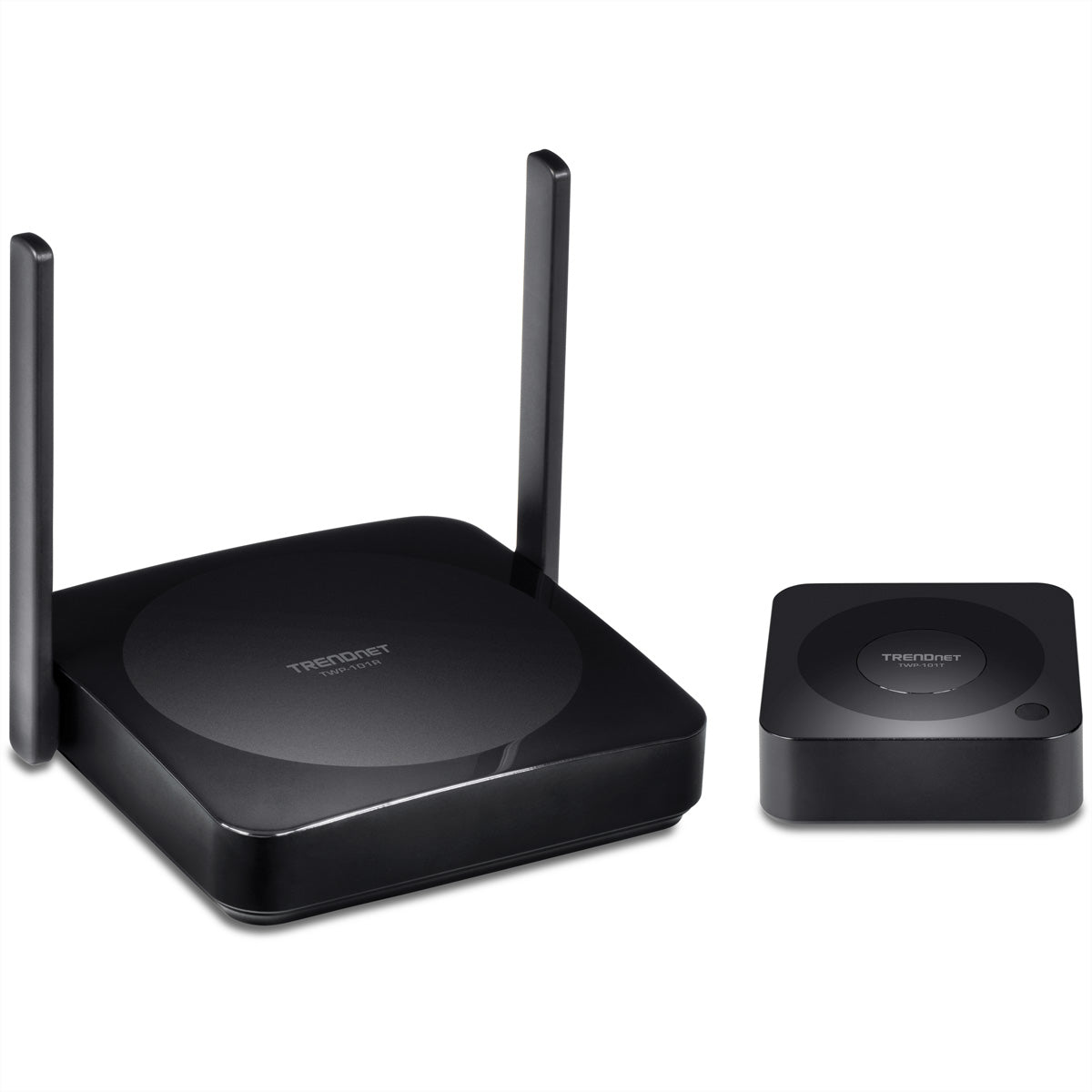 TRENDnet TWP-100R1K – Wireless HDMI Extender Set, 4K@24 Hz, 2× HDMI In/2× HDMI Out, 5.1 Audio, HDCP 1.4, LAN