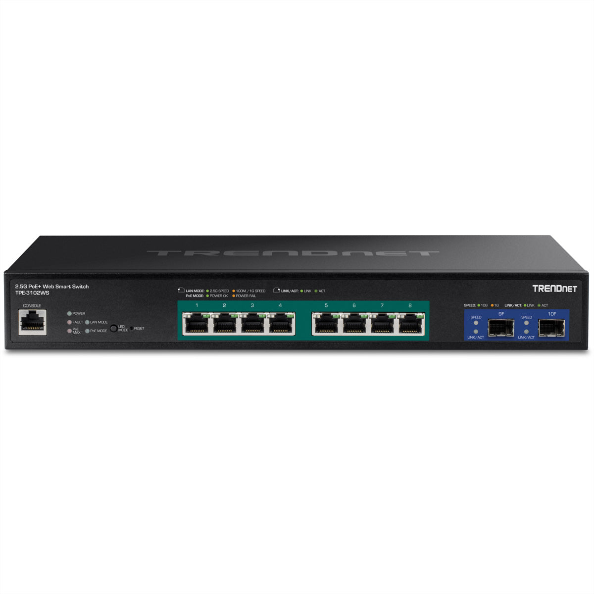 Trendnet TPE-3102WS – Managed Switch – 8×2,5G, 2×10G SFP+, PoE+ 240 W, 1U