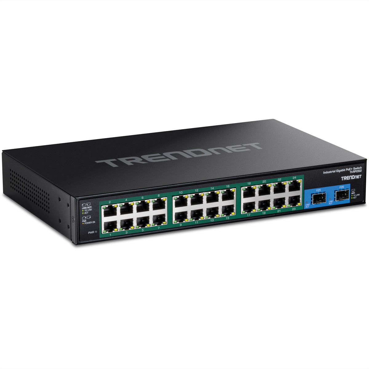 Trendnet TI-RP262 – Unmanaged Switch – 24× 1G, 2× SFP, PoE+, PoE-Budget 685 W, 19", 1U