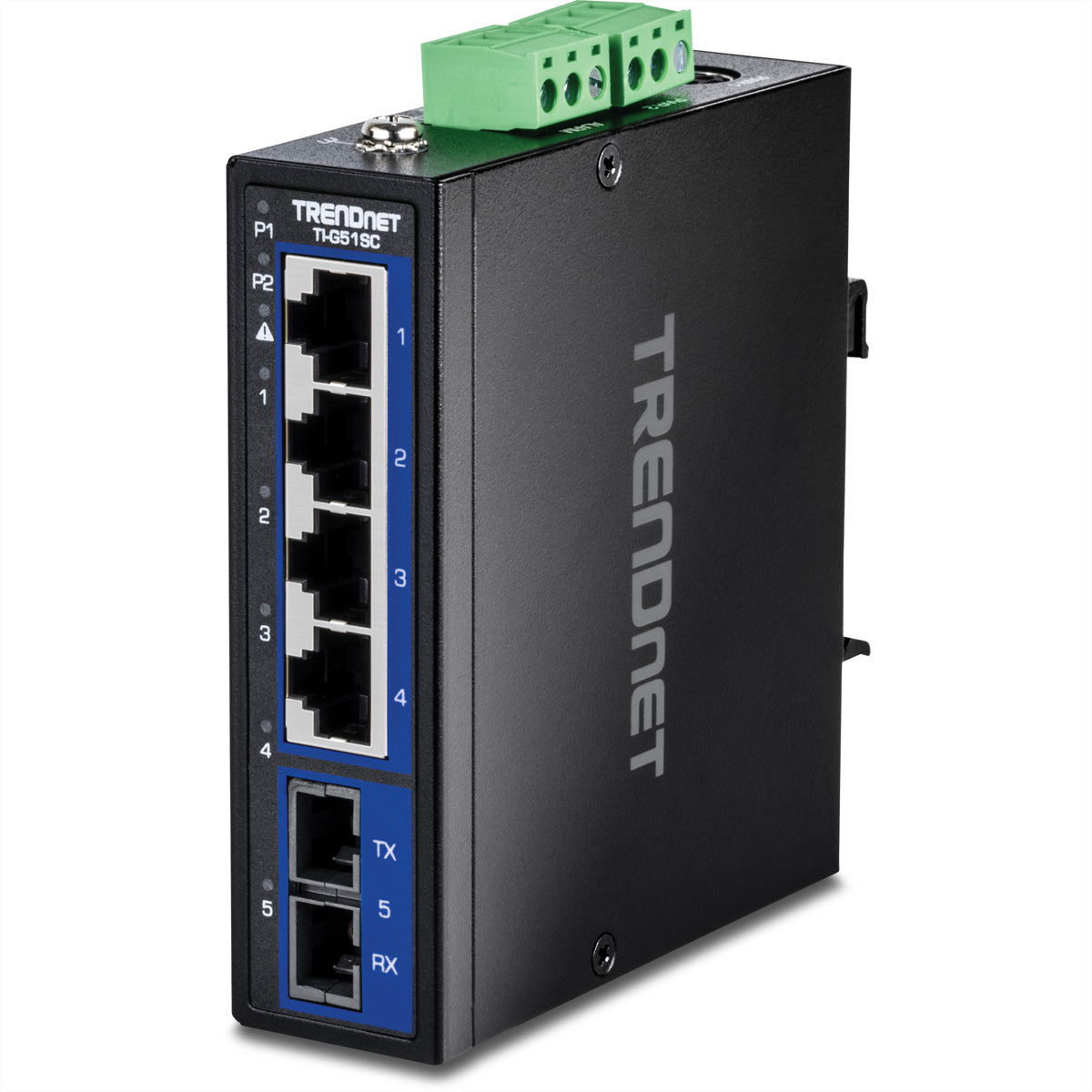 TRENDnet TI-G51SC – Unmanaged Switch – 4× 1G, 1× MM SC-Port, DIN-Rail