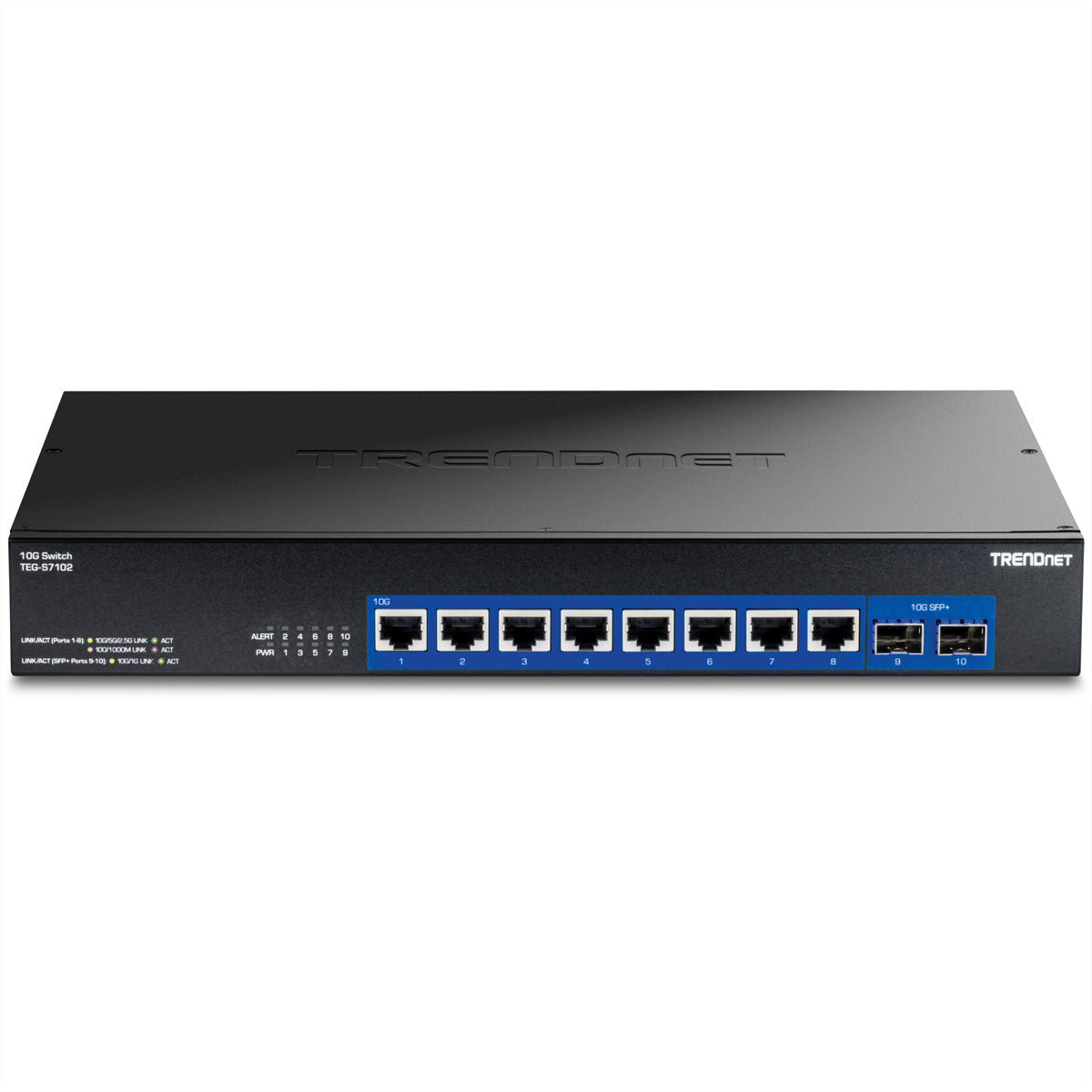 TRENDnet TEG-S7102 – Unmanaged Switch – 8×10G, 2×SFP+, 19" Rack