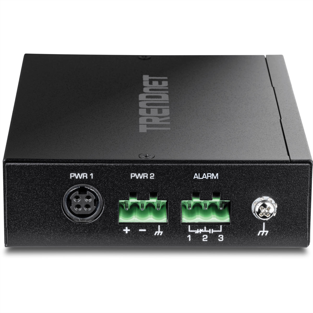 TRENDnet TI-BF711SFP – Industrieller Medienkonverter – 1× 10G RJ-45, 1× 10G SFP+, PoE++ 95 W, Hutschiene, IP50