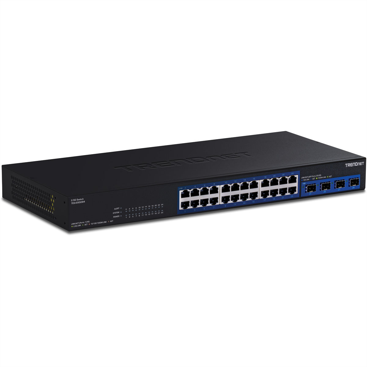TRENDnet TEG-S50284 – Unmanaged Switch – 24× 2,5G, 4× SFP+, 19", 1U