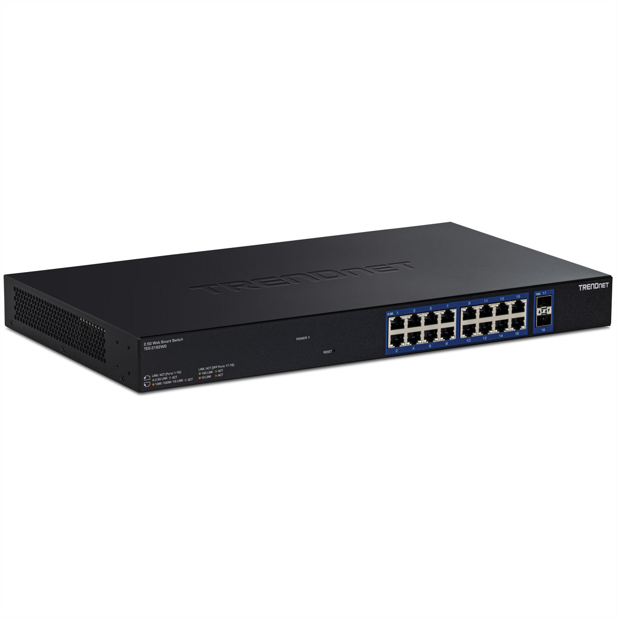 Trendnet TEG-3182WS – Smart L2+ Switch – 16× 2,5G, 2× SFP+, 19", 1U