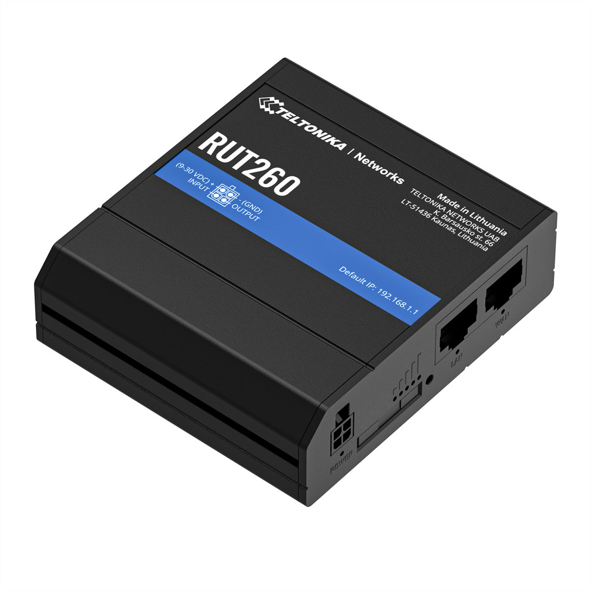 Teltonika RUT260 Mobilfunk-Router – LTE Cat 6 (300 Mbit/s), Wi-Fi 4 (802.11n), 2× 10/100 RJ-45