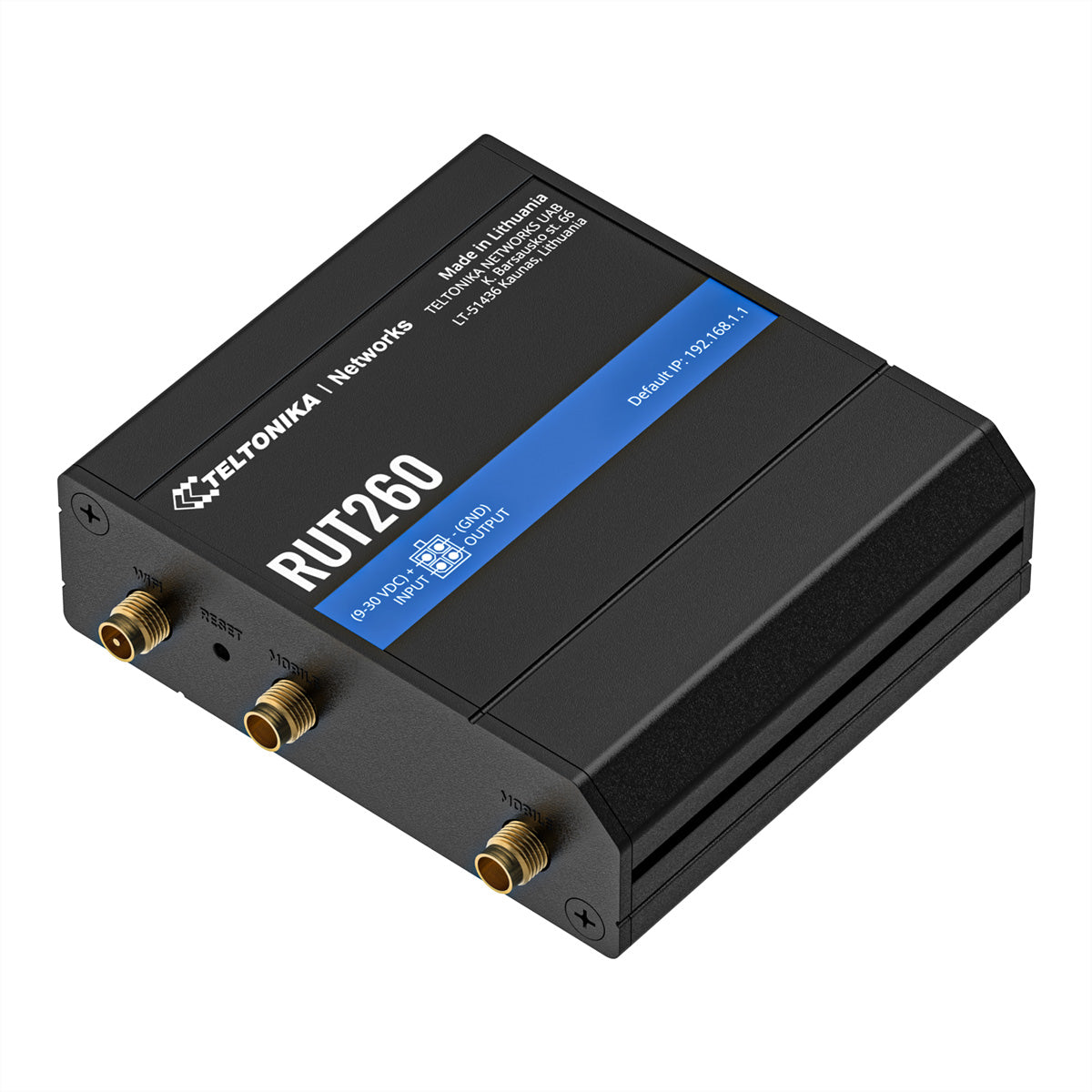 Teltonika RUT260 Mobilfunk-Router – LTE Cat 6 (300 Mbit/s), Wi-Fi 4 (802.11n), 2× 10/100 RJ-45