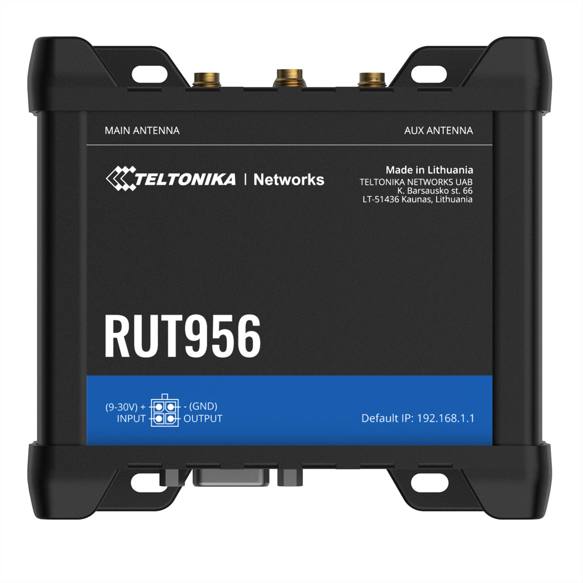 Teltonika RUT956 – LTE-Router, Wi‑Fi 4, 3x LAN (Fast Ethernet), Dual‑SIM, DIN-Schiene, Schwarz