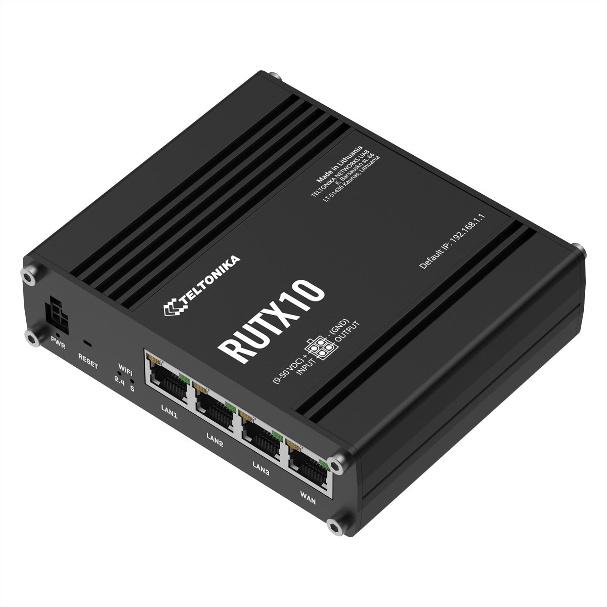 Teltonika RUTX10 VPN-Router – RJ-45 WAN, Wi-Fi 5 (802.11ac) Dual-Band, 3× 1G LAN, 1× USB 2.0