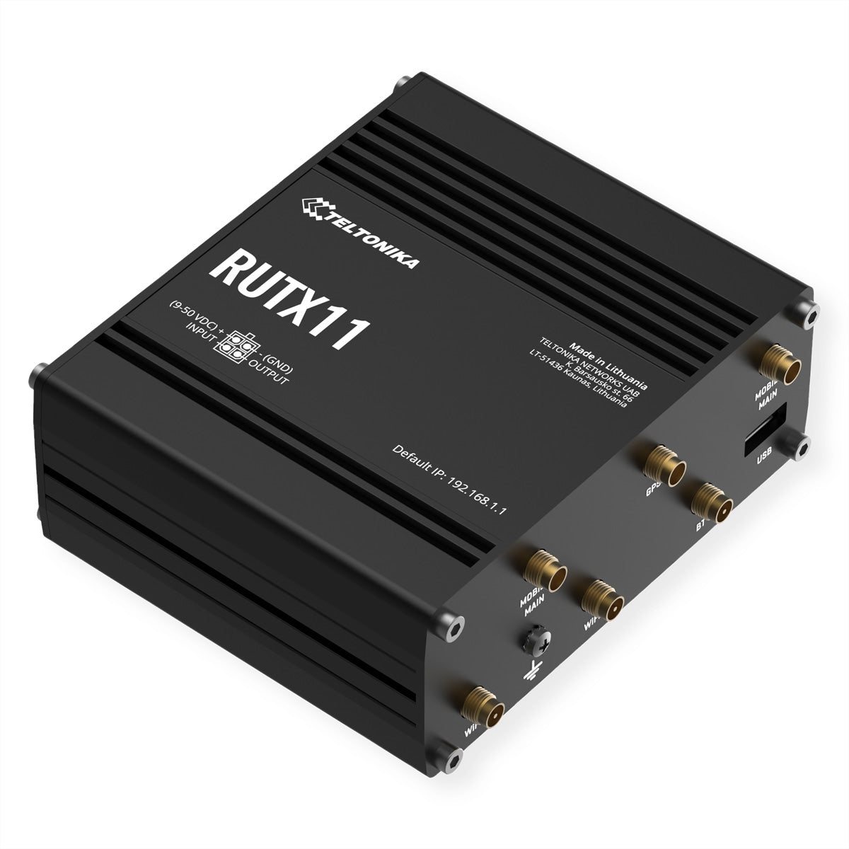 Teltonika RUTX11 WLAN-Router – 4G (LTE), Wi-Fi 5, Dual-Band, 4× 1G, Dual-SIM, RJ-45 WAN, 1× USB