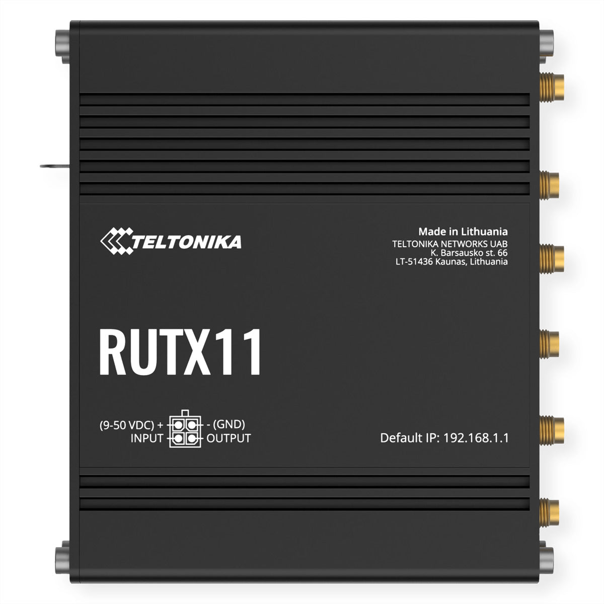 Teltonika RUTX11 WLAN-Router – 4G (LTE), Wi-Fi 5, Dual-Band, 4× 1G, Dual-SIM, RJ-45 WAN, 1× USB