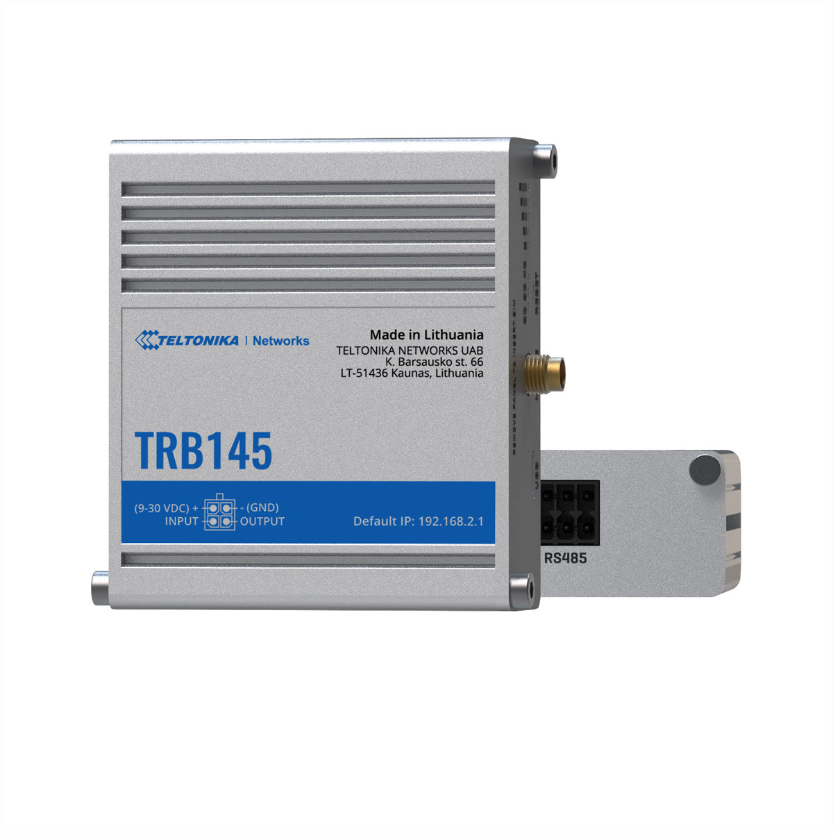 Teltonika TRB145 – LTE Cat 1 Gateway – RS485, 4G/3G/2G, 9–30 V, Silber