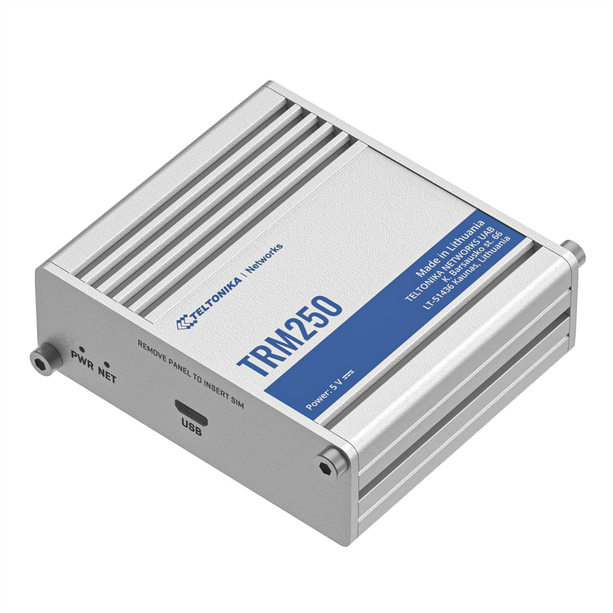 Teltonika TRM250 – Modem – LTE Cat‑M1, NB‑IoT, EGPRS, Micro‑USB, Silber