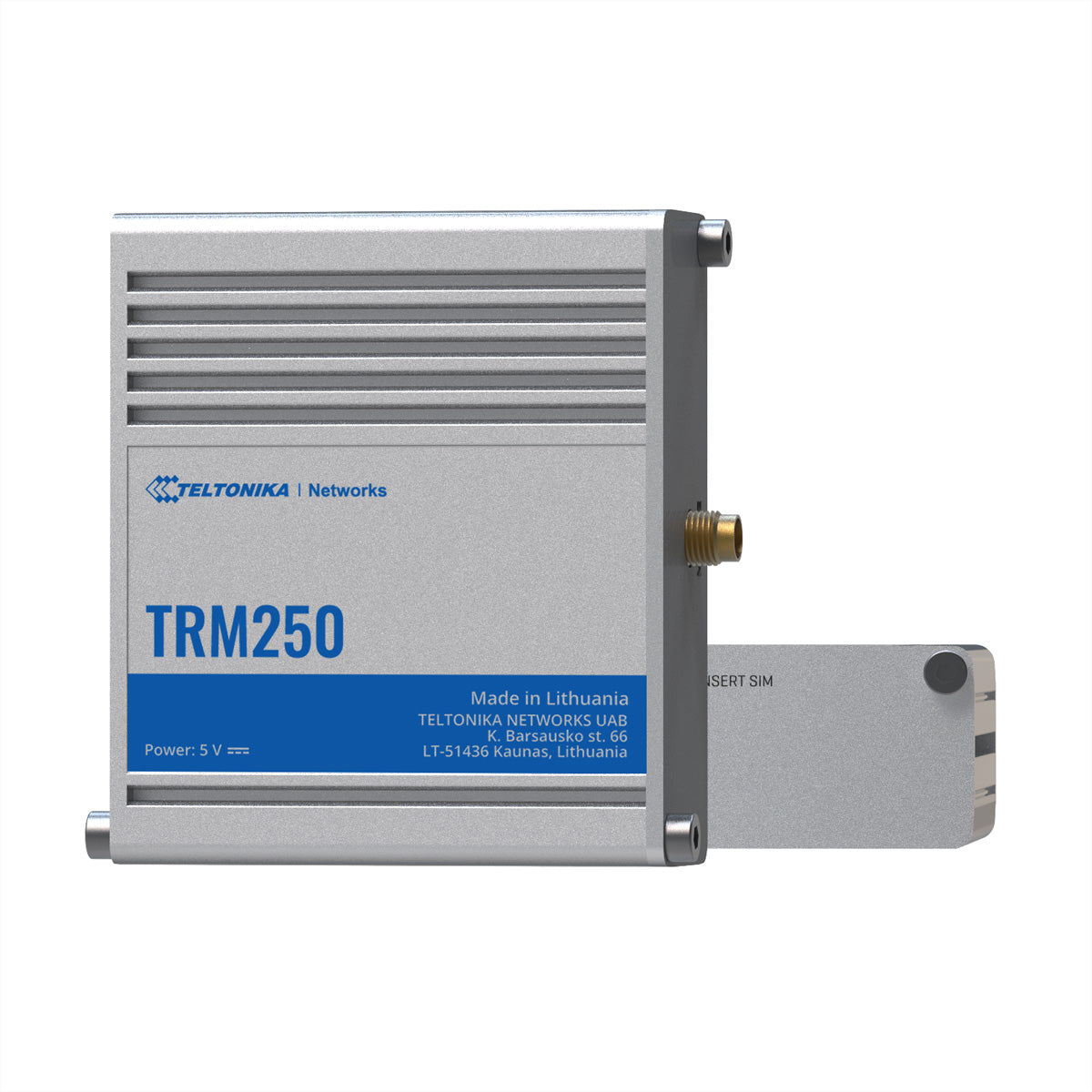 Teltonika TRM250 – Modem – LTE Cat‑M1, NB‑IoT, EGPRS, Micro‑USB, Silber