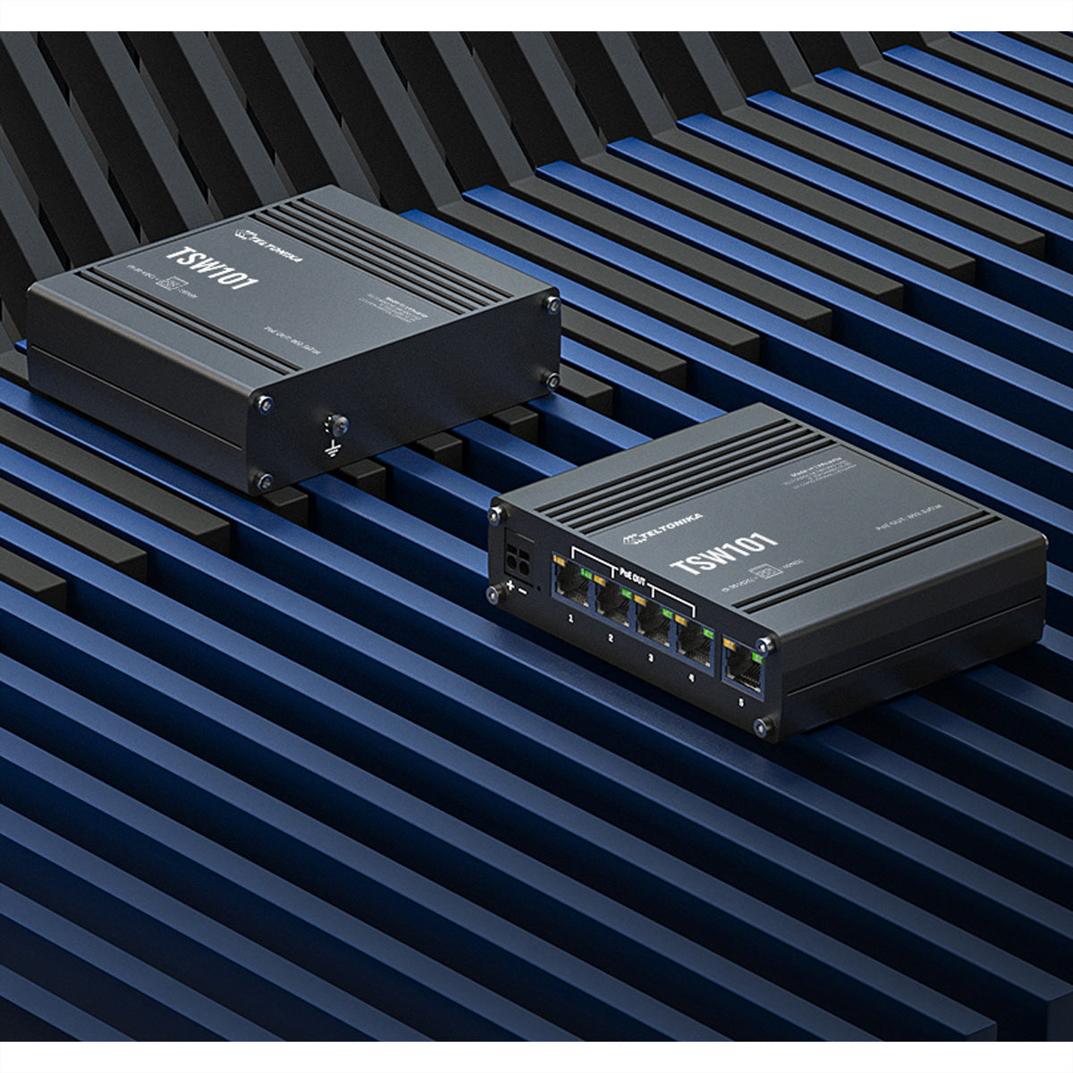 Teltonika TSW101 – Unmanaged Switch – 5× 1G (4× PoE+), PoE-Budget 120 W
