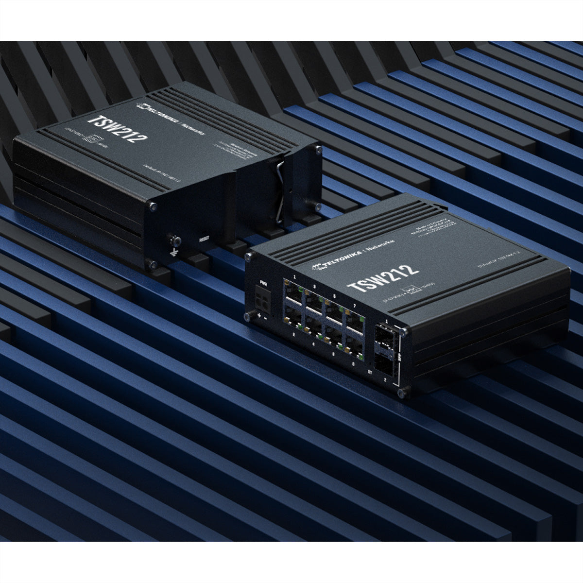 Teltonika TSW212 – Managed L2/L3 Switch – 8× 1G, 2× SFP, DIN-Schiene