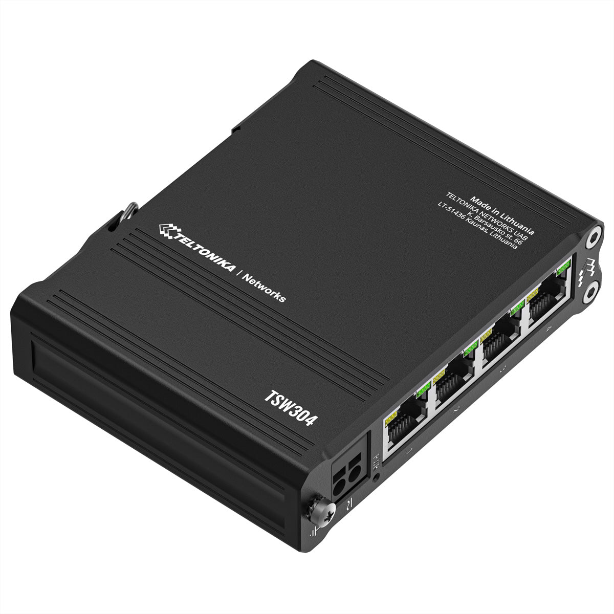 Teltonika TSW304 – Switch – 4× 1G, Passive PoE, DIN-Schiene, IP30