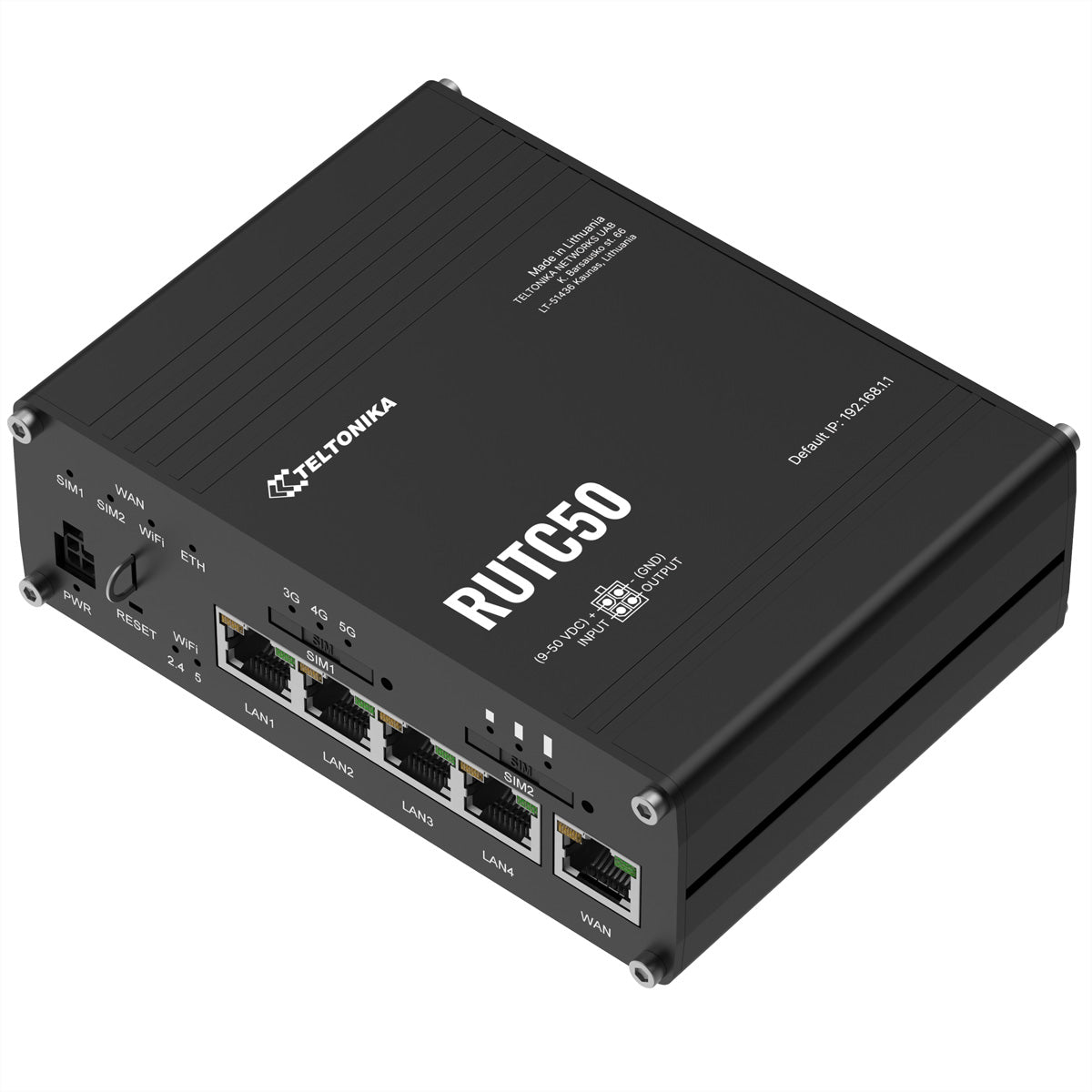 Teltonika RUTC50 – LTE/5G-Router, 5G, Wi-Fi 6, Dual-Band (2,4/5 GHz), 5x RJ-45