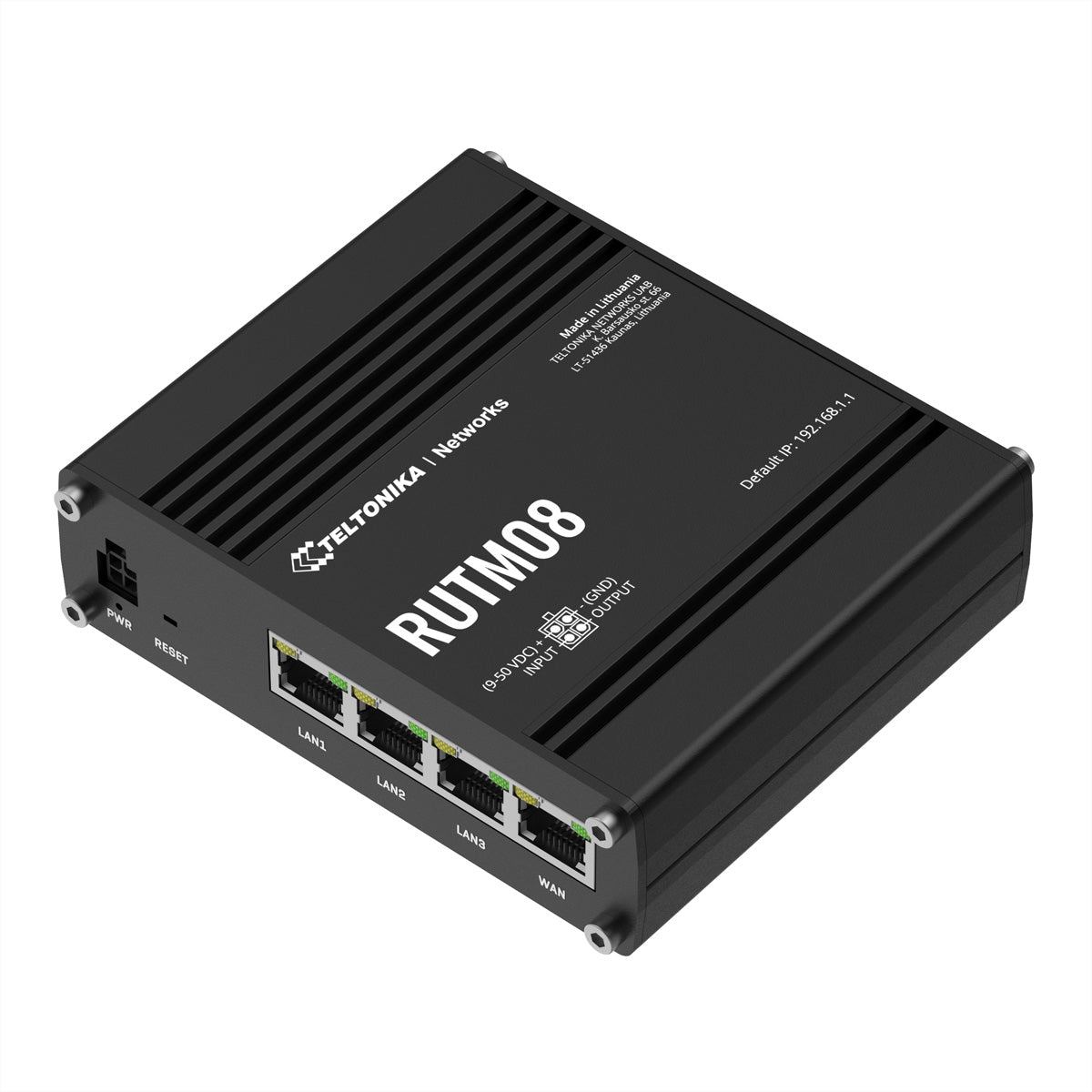 Teltonika RUTM08 VPN-Router – Ethernet-WAN, 4× 1G LAN, 1× USB 2.0, SIM-Slot
