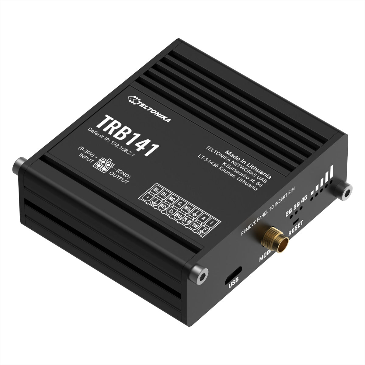 Teltonika TRB141 – VPN-Router – LTE Cat 1, 1×MiniSIM, OpenVPN/IPsec/GRE, SMA-Antenne, IP30