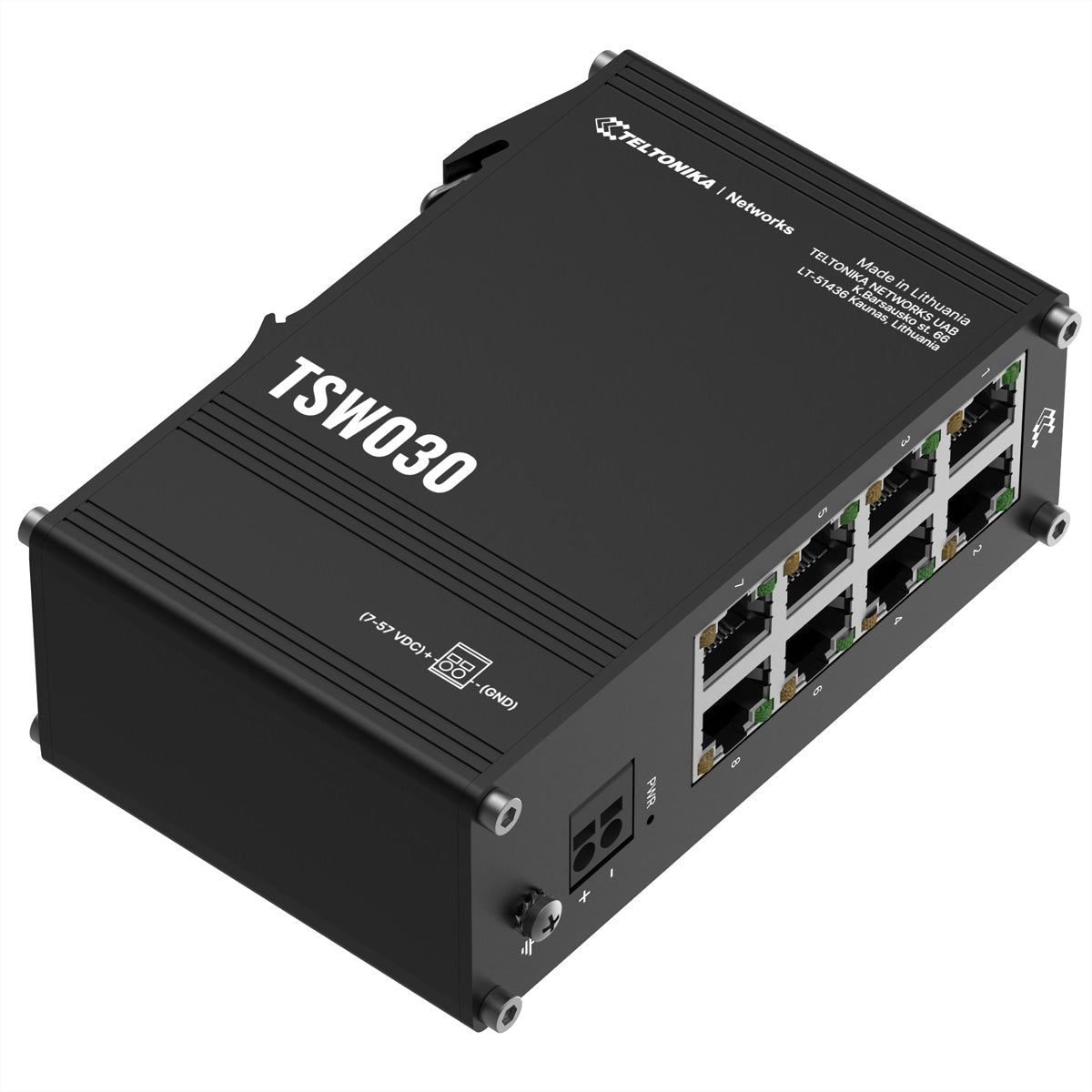 Teltonika TSW030 – Unmanaged Switch – 8× 10/100, DIN-Schiene
