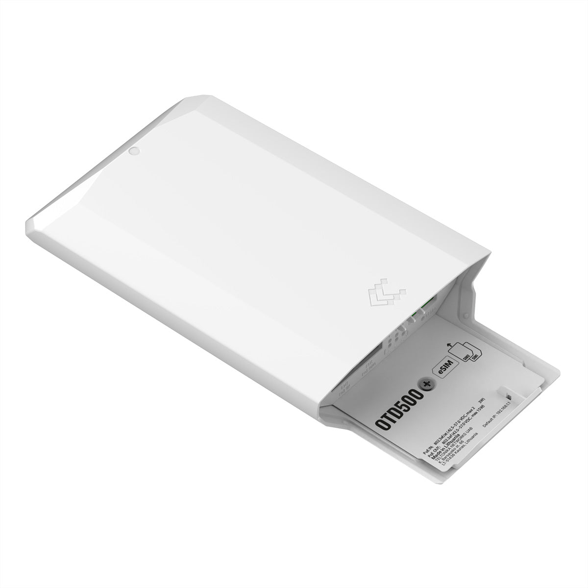 Teltonika OTD500 – 5G Router, 2× GbE (PoE-in/PoE-out), SIM-Slot, IP55 Outdoor, Weiss