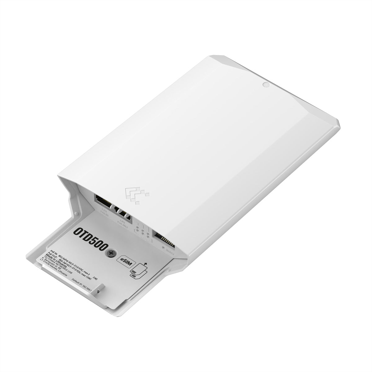 Teltonika OTD500 – 5G Router, 2× GbE (PoE-in/PoE-out), SIM-Slot, IP55 Outdoor, Weiss