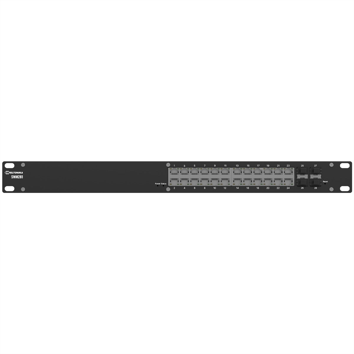 Teltonika SWM281 – Managed Switch – 24×GbE, 4×SFP, L2+, 19" Rack