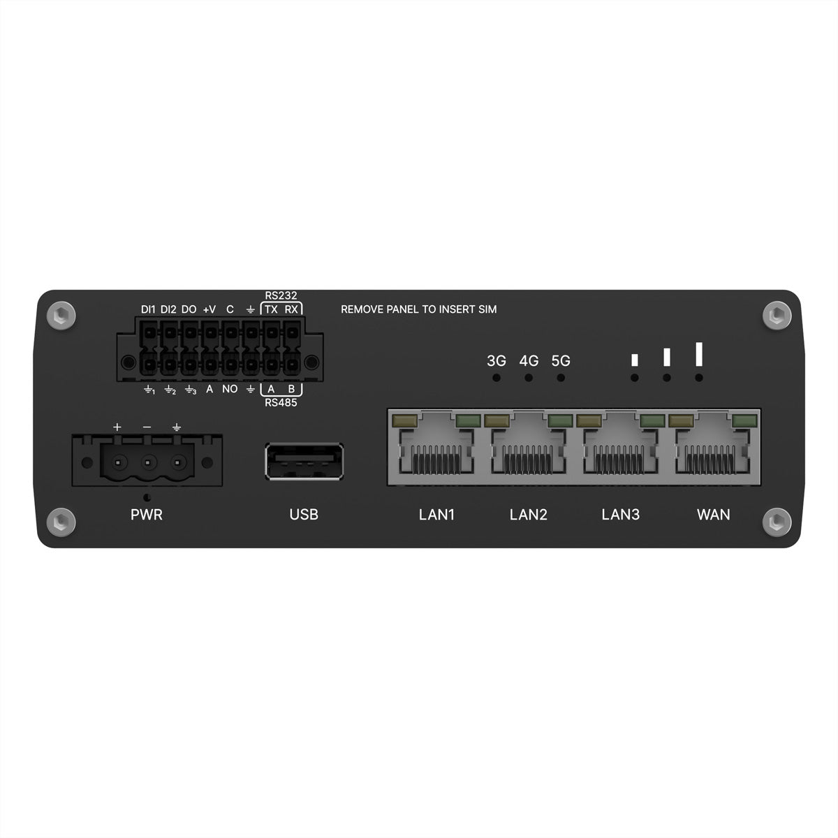 Teltonika RUTM55 – LTE/5G Router, Dual-Band (2,4/5 GHz), bis 3400 Mbit/s, Dual-SIM, eSIM, 4x RJ-45