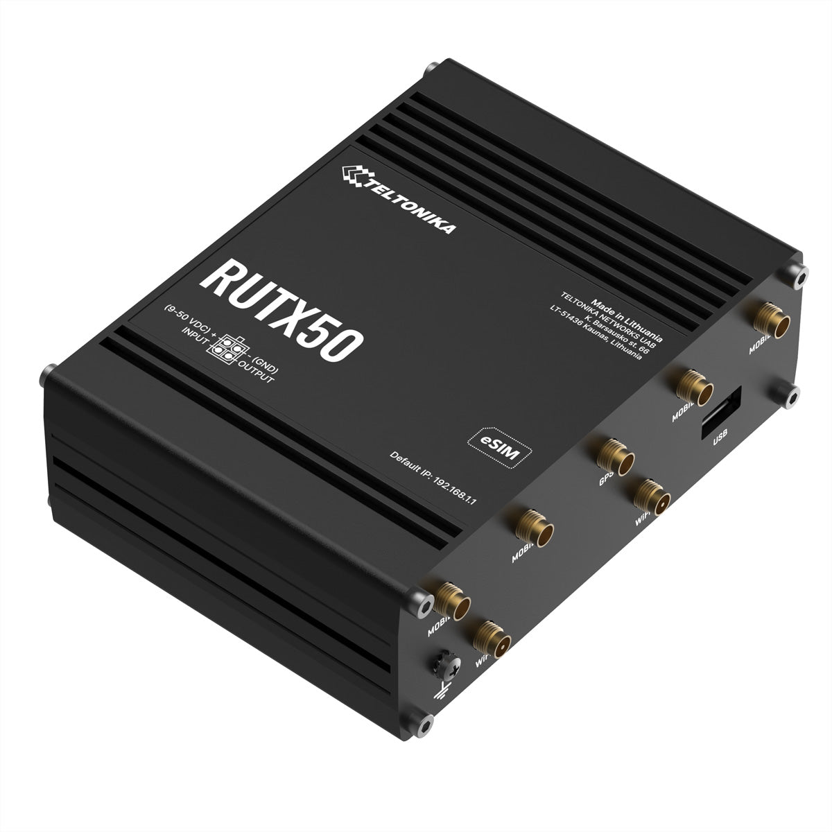Teltonika RUTX50 – LTE/5G-Router, 5G (SA/NSA), Wi-Fi 5, bis 867 Mbit/s, Dual-SIM (eSIM), 4x RJ-45