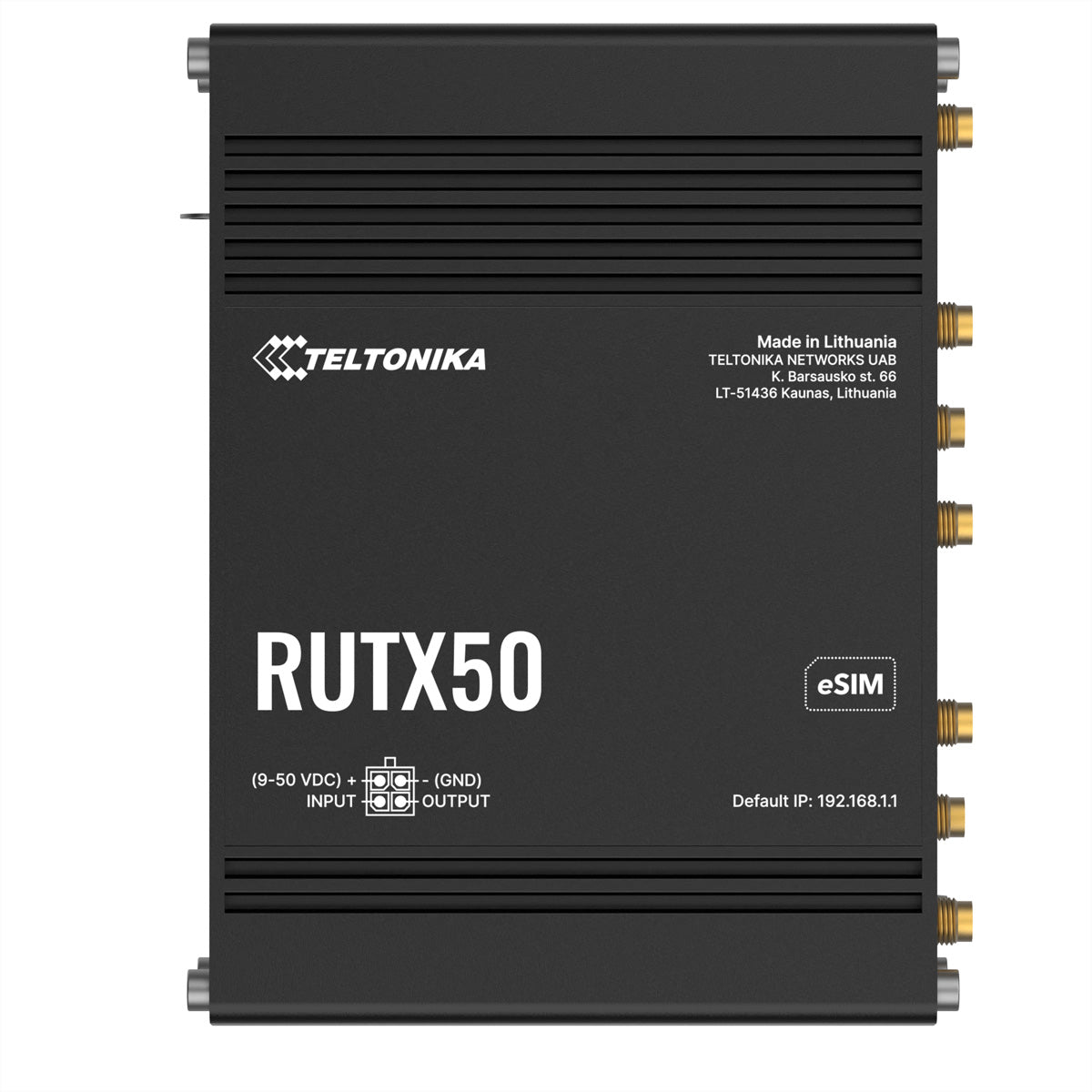 Teltonika RUTX50 – LTE/5G-Router, 5G (SA/NSA), Wi-Fi 5, bis 867 Mbit/s, Dual-SIM (eSIM), 4x RJ-45