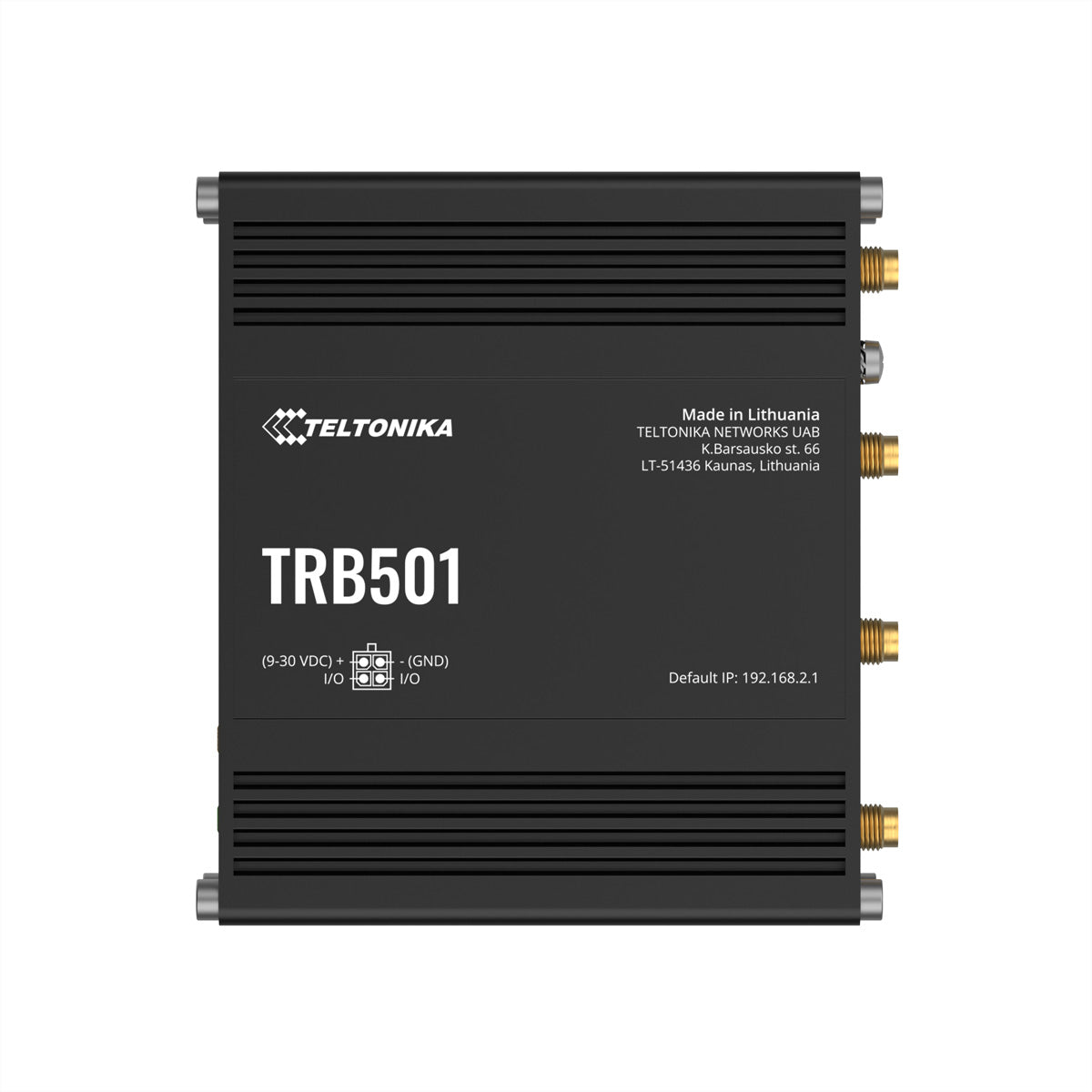 Teltonika TRB501 – Industrielles 5G Gateway – 5G, 1× 2,5G RJ‑45, IP30, schwarz