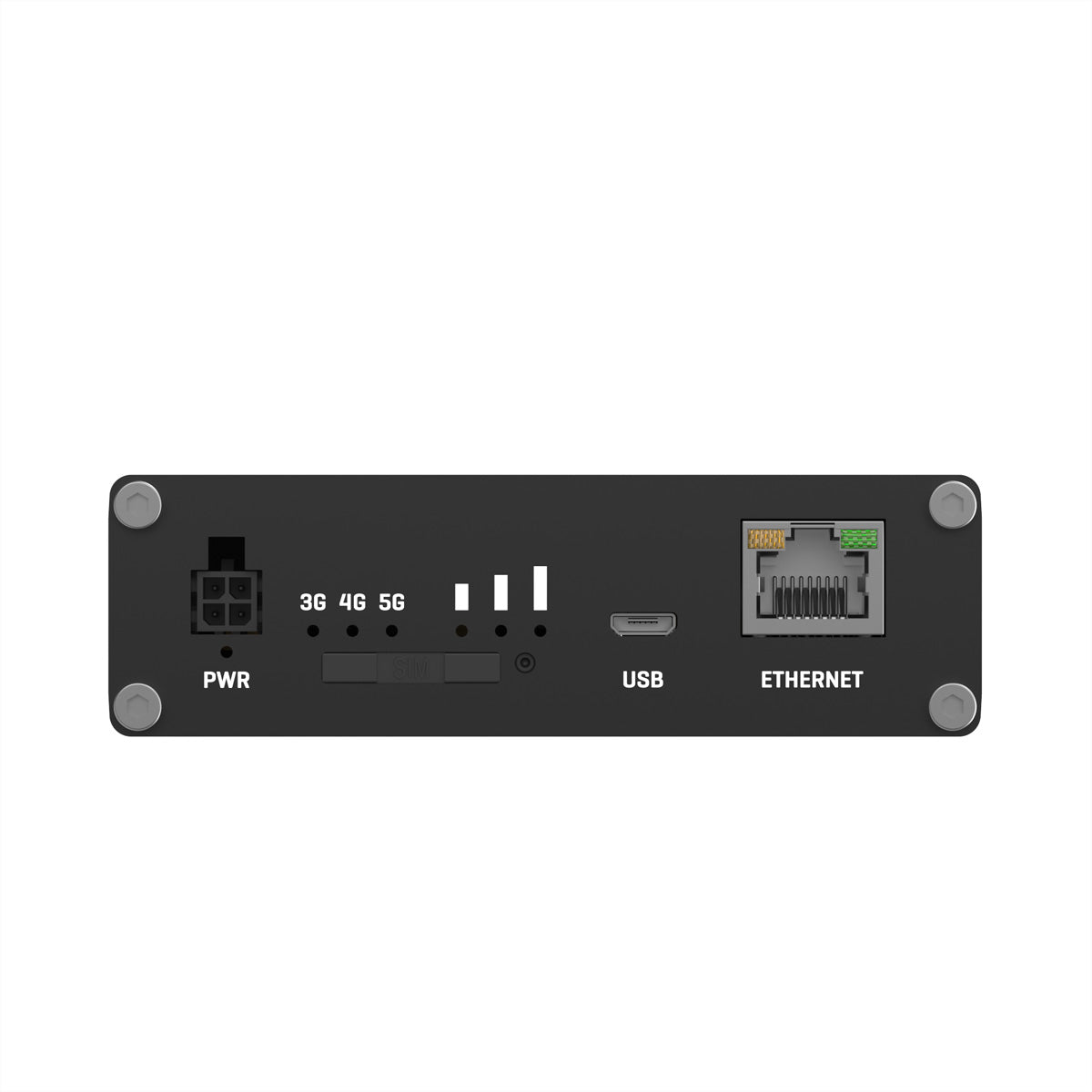 Teltonika TRB501 – Industrielles 5G Gateway – 5G, 1× 2,5G RJ‑45, IP30, schwarz