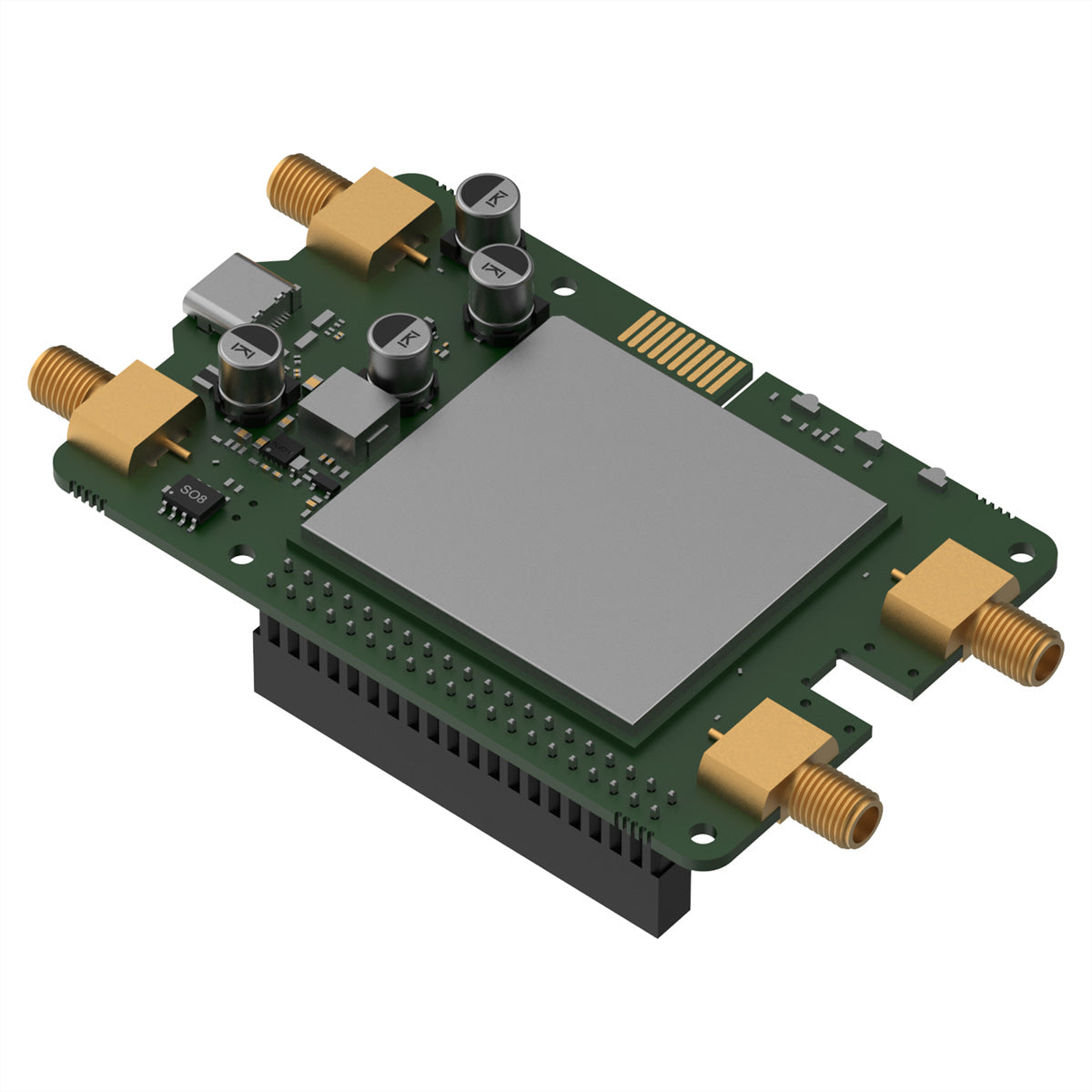 Teltonika EBD050 Calyx 5G – 5G-Modul (HAT), für Raspberry Pi 4/5, SMA-Stecker, 1× USB-C, 5 V, Grün