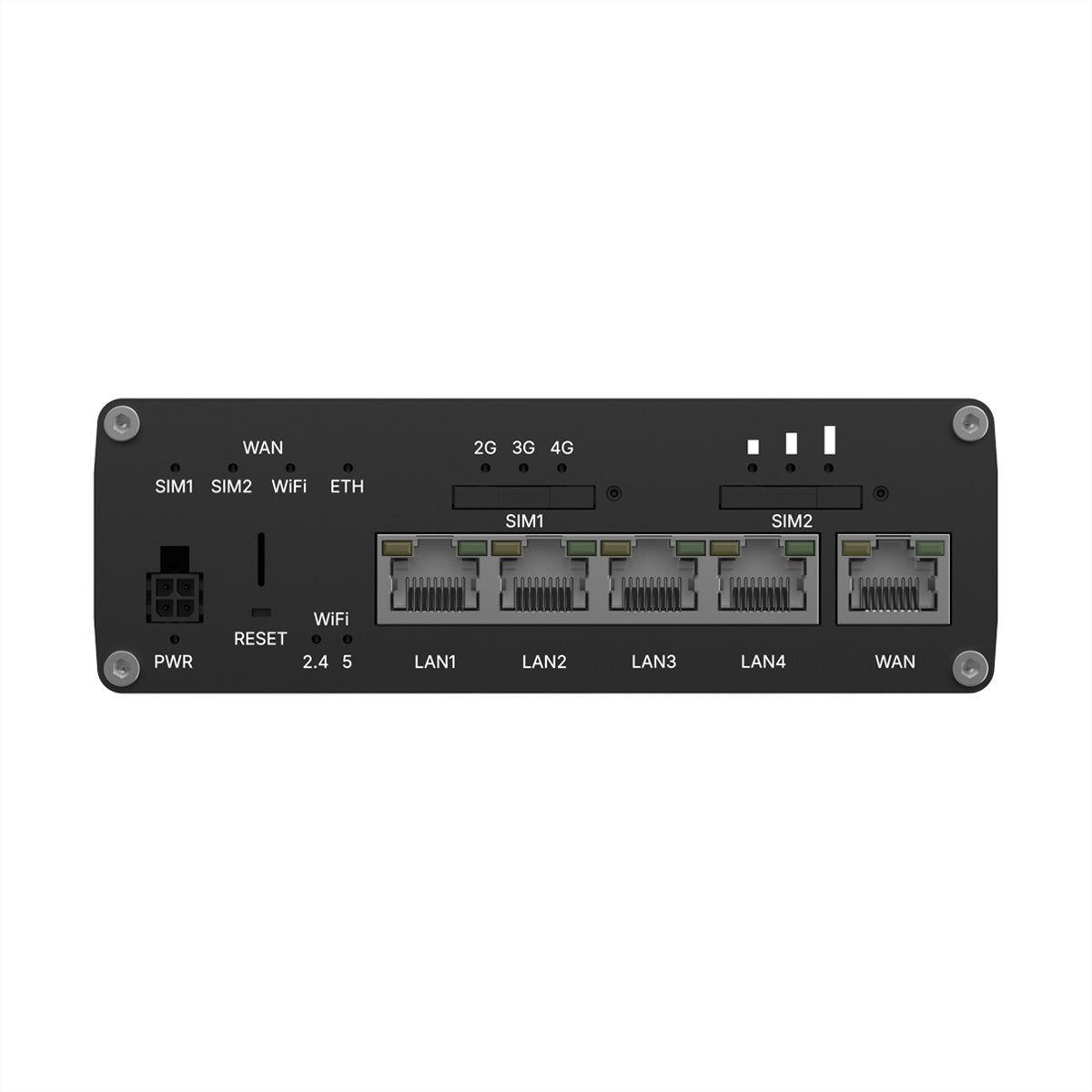 Teltonika RUTC40 WLAN-Router – Wi-Fi 6 (3 Gbit/s), Dual-Band, 4G (Cat 4), 4× 1G LAN, RutOS, schwarz