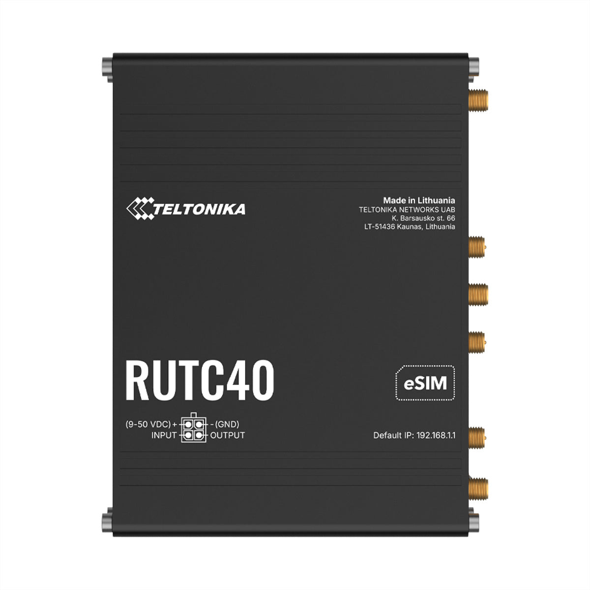 Teltonika RUTC40 WLAN-Router – Wi-Fi 6 (3 Gbit/s), Dual-Band, 4G (Cat 4), 4× 1G LAN, RutOS, schwarz